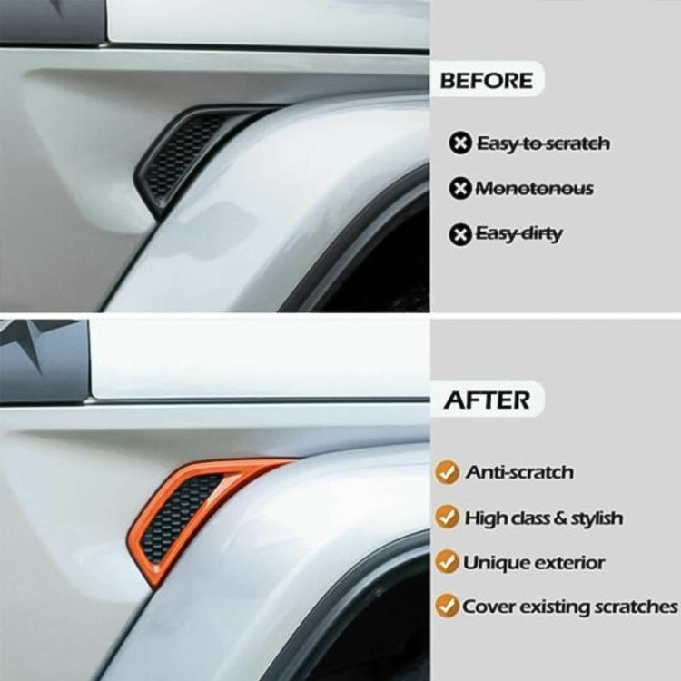 Pannello decorativo per presa d'aria laterale parafango auto per Jeep Wrangler JL 2018-2020