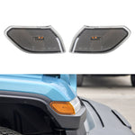 Auto annerita ruota sopracciglio luce laterale indicatore di direzione lampada targa foglia per Jeep Wrangler JL 2018-, Black