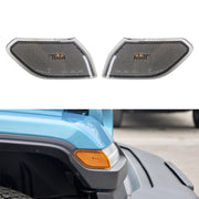 Auto annerita ruota sopracciglio luce laterale indicatore di direzione lampada targa foglia per Jeep Wrangler JL 2018-, Black