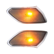 Auto annerita ruota sopracciglio luce laterale indicatore di direzione lampada targa foglia per Jeep Wrangler JL 2018-, Black