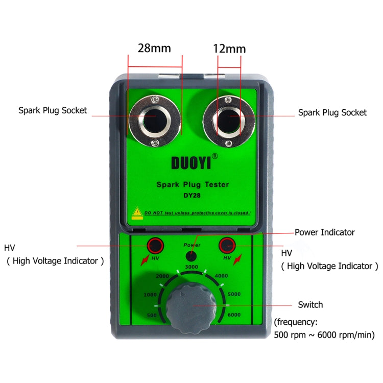 Tester per candele a doppio foro per auto DUOYI DY28, spina americana, DUOYI US Plug