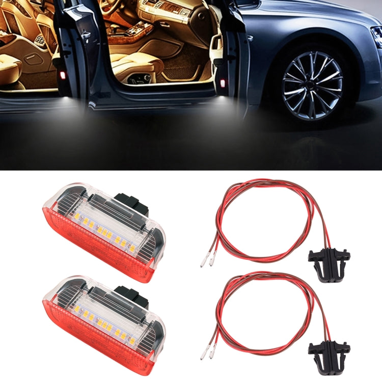 2 PZ Auto DC 12V 1.6W Luci per porte Lampade 18 LED SMD-3528 Lampade con cavo per Volkswagen Golf 5/6, For Volkswagen Golf 5 / 6