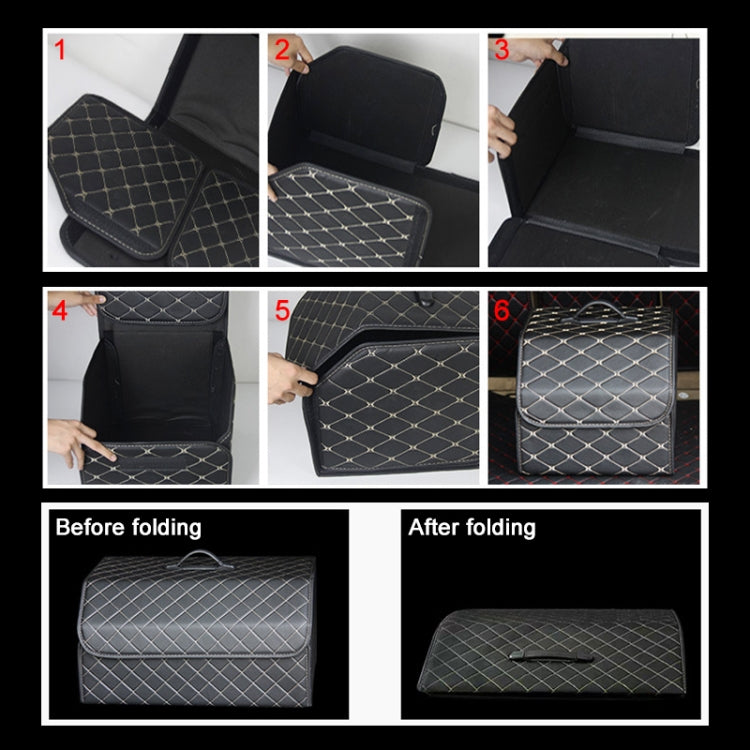 Scatola portaoggetti pieghevole per bagagliaio dell'auto, dimensioni medie a quadretti: 40 x 32 x 30 cm, Checkered 40 x 32 x 30cm (Beige), Checkered 40 x 32 x 30cm (Black Red)