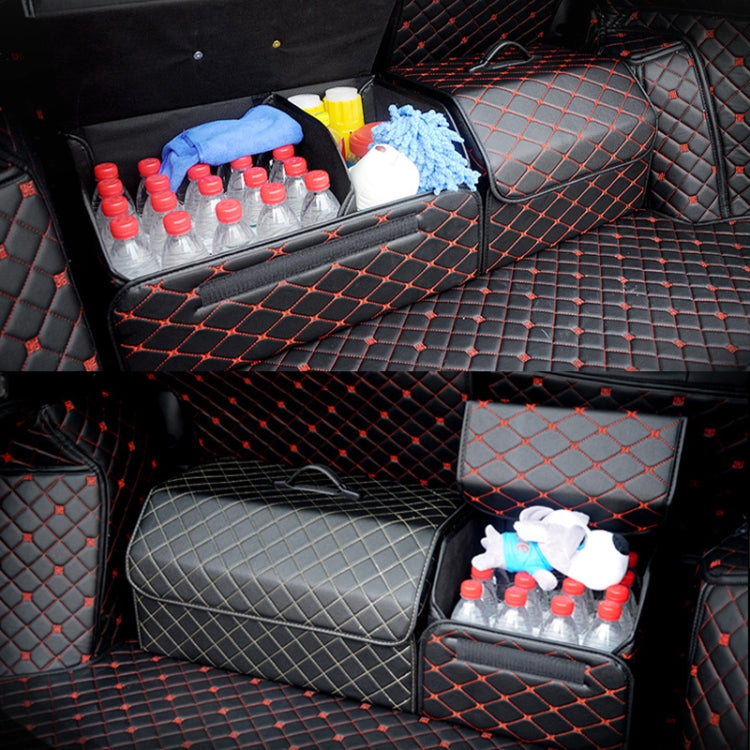 Scatola portaoggetti pieghevole per bagagliaio dell'auto, dimensioni medie a quadretti: 40 x 32 x 30 cm, Checkered 40 x 32 x 30cm (Beige), Checkered 40 x 32 x 30cm (Black Red)