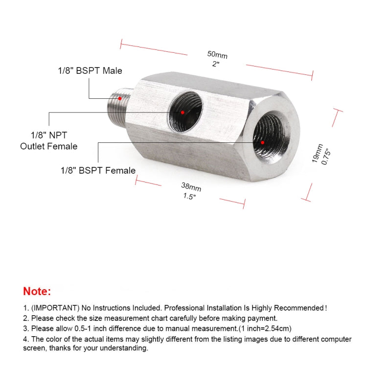 Connettore sensore pressione olio NPT da 1/8 pollici modificato per auto, 1/8 inch NPT Connector
