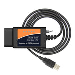 Cavo diagnostico guasti auto USB OBD ELM327 V1.5 con interruttore, ELM327 V1.5 with Switch (Black), ELM327 V1.5 with Switch (Orange)