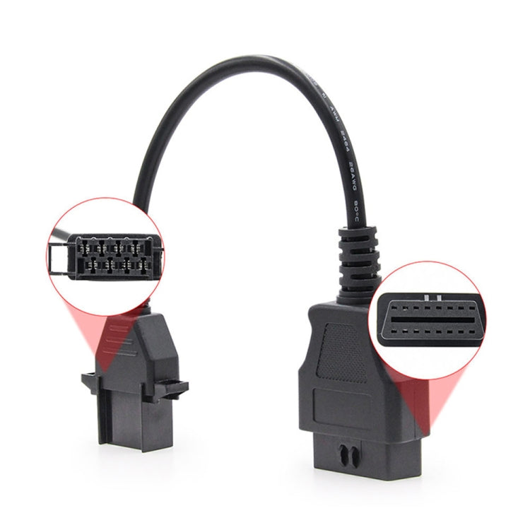Cavo adattatore diagnostico OBDII per cavo di conversione OBD2 per auto da 8 pin a 16 pin per Volvo, For Volvo 8 Pin to 16 Pin
