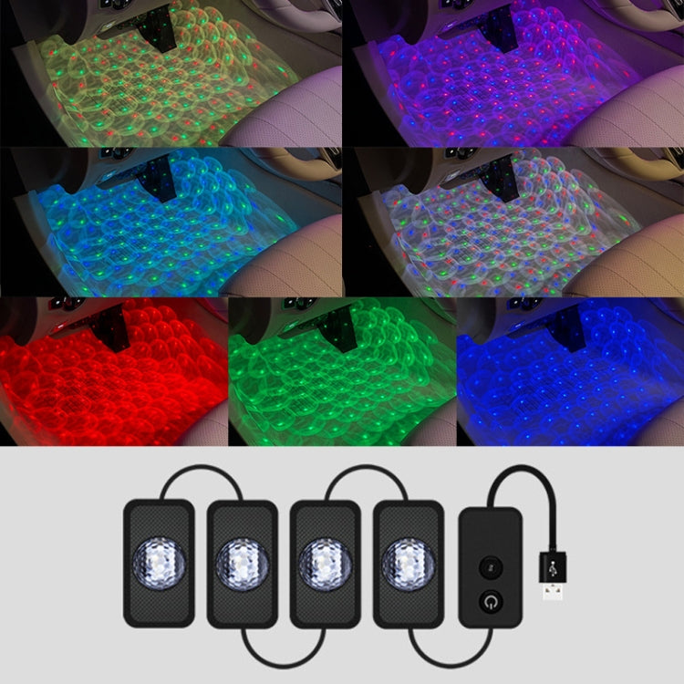 A17 Luce colorata per atmosfera a LED RGB ad attivazione vocale per auto, versione a stella a luce singola, Single Light Star Version