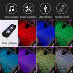 A17 Luce colorata per atmosfera a LED RGB ad attivazione vocale per auto, versione a stella a luce singola, Single Light Star Version