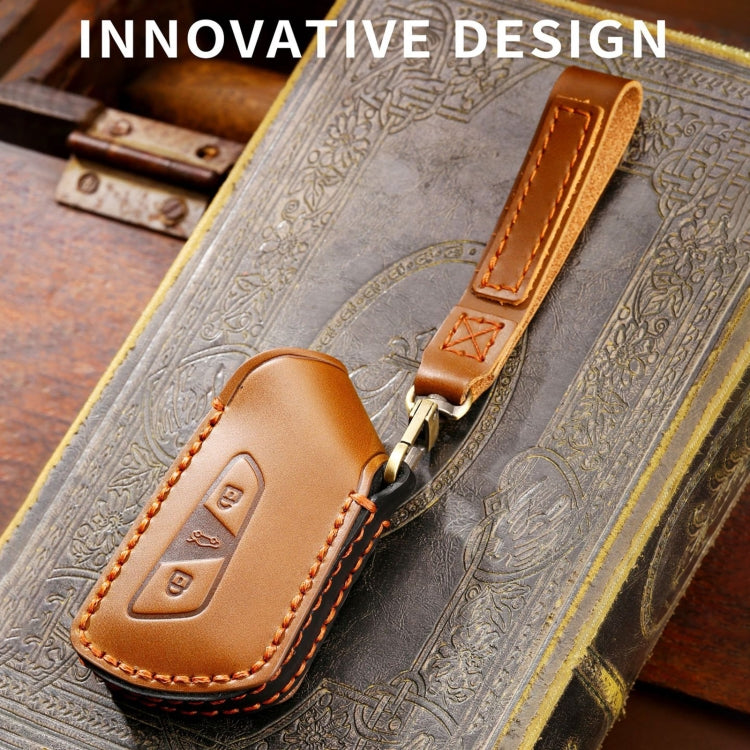 Cover protettiva per chiave in pelle di vacchetta Hallmo per Volkswagen Golf 8, For Volkswagen Golf 8 (Black), For Volkswagen Golf 8 (Blue), For Volkswagen Golf 8 (Brown)