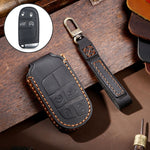 Hallmo Cover protettiva per chiave in vera pelle per auto per Jeep Compass 4 pulsanti, For Jeep Compass 4-button (Black), For Jeep Compass 4-button (Blue), For Jeep Compass 4-button (Brown)
