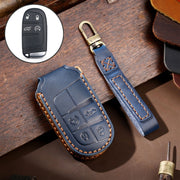 Hallmo Cover protettiva per chiave in vera pelle per auto per Jeep Compass 4 pulsanti, For Jeep Compass 4-button (Black), For Jeep Compass 4-button (Blue), For Jeep Compass 4-button (Brown)