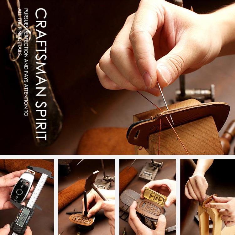 Cover in vera pelle per chiave Jeep Compass 4 pulsanti