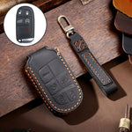 Hallmo Cover protettiva per chiave in vera pelle per auto per Jeep Compass 5 pulsanti, For Jeep Compass 5-button (Black), For Jeep Compass 5-button (Blue), For Jeep Compass 5-button (Brown)