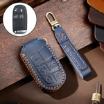 Hallmo Cover protettiva per chiave in vera pelle per auto per Jeep Compass 5 pulsanti, For Jeep Compass 5-button (Black), For Jeep Compass 5-button (Blue), For Jeep Compass 5-button (Brown)
