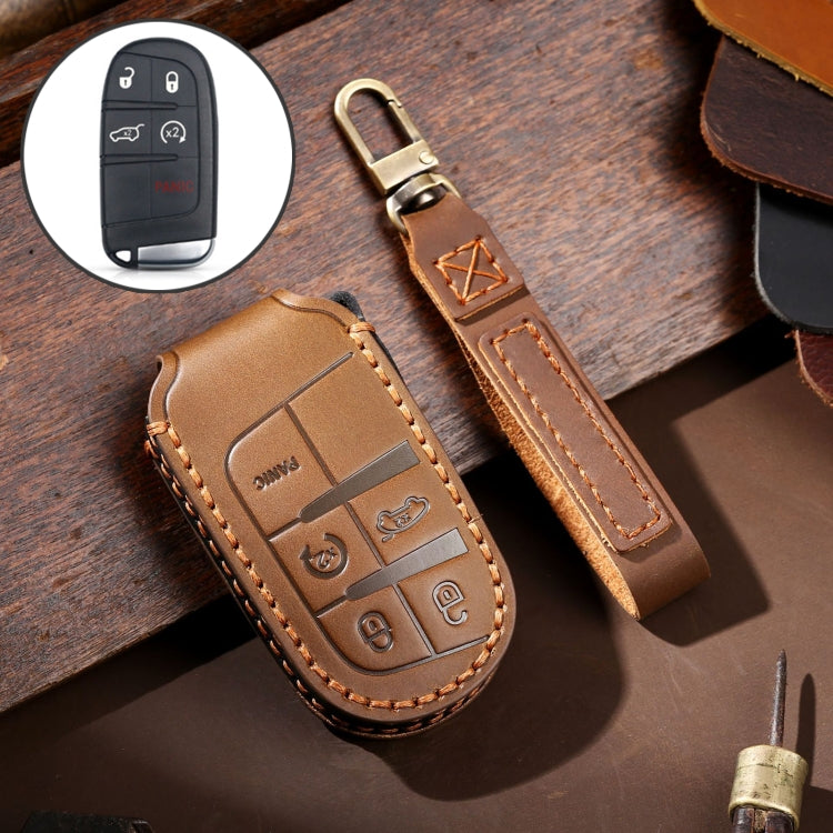Hallmo Cover protettiva per chiave in vera pelle per auto per Jeep Compass 5 pulsanti, For Jeep Compass 5-button (Black), For Jeep Compass 5-button (Blue), For Jeep Compass 5-button (Brown)