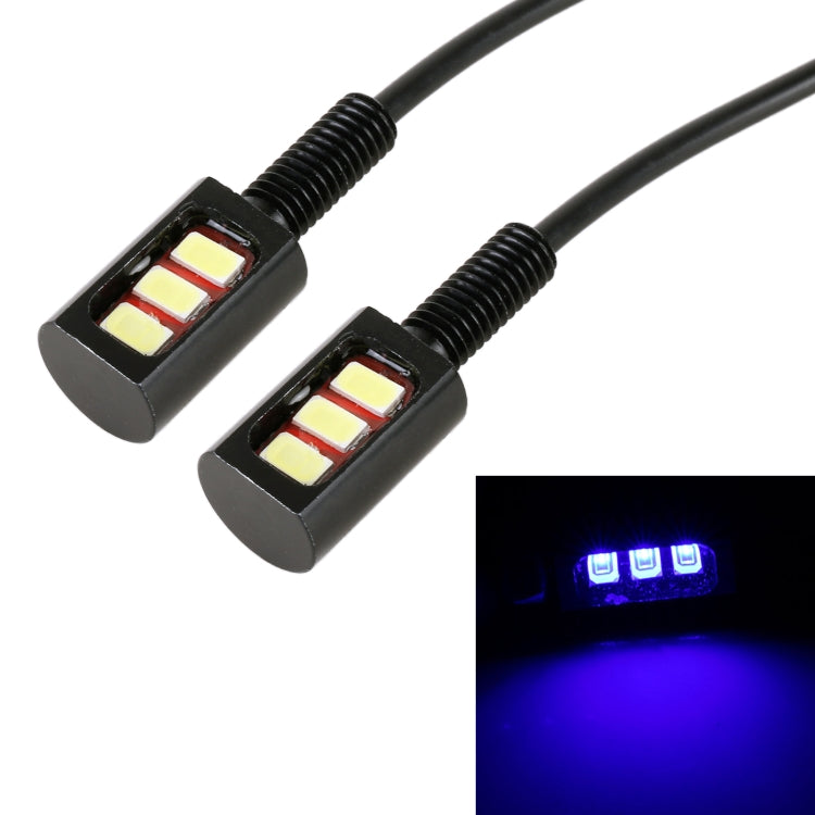 1 paio DC12V 0,4 W 3 LED SMD-5630 Luce targa per auto/moto, Lunghezza cavo: 27 cm, DC12V 0.4W