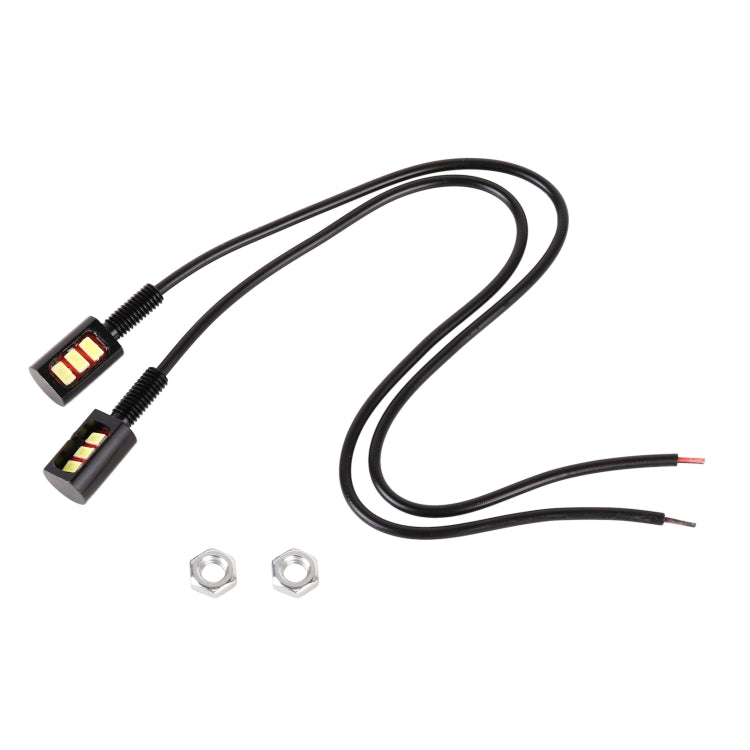 1 paio DC12V 0,4 W 3 LED SMD-5630 Luce targa per auto/moto, Lunghezza cavo: 27 cm, DC12V 0.4W