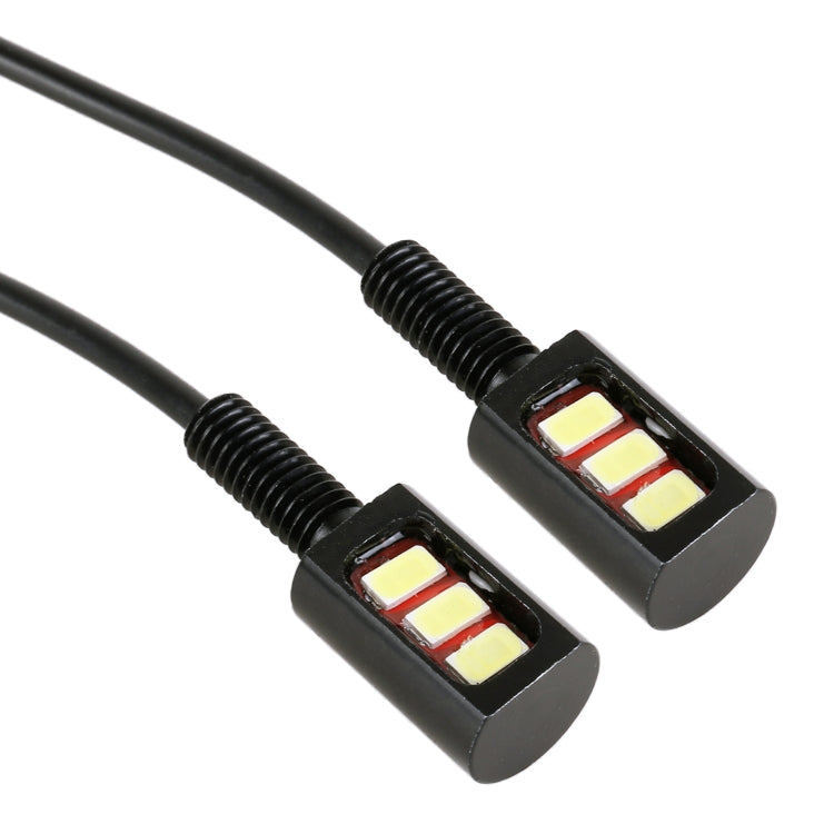 1 paio DC12V 0,4 W 3 LED SMD-5630 Luce targa per auto/moto, Lunghezza cavo: 27 cm, DC12V 0.4W