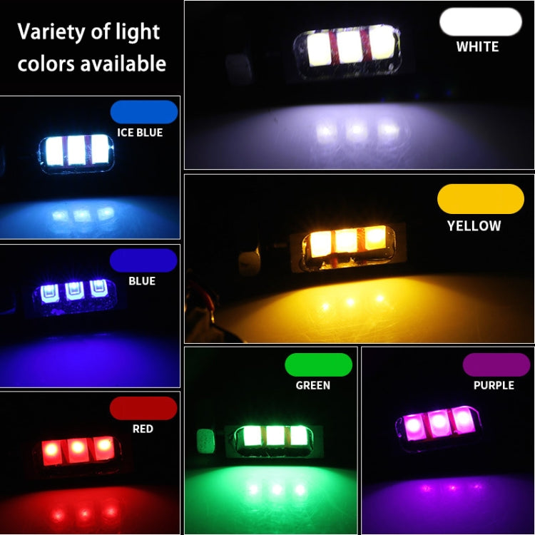 1 paio DC12V 0,4 W 3 LED SMD-5630 Luce targa per auto/moto, Lunghezza cavo: 27 cm, DC12V 0.4W