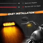 1 paio di indicatori di direzione a LED per manubrio lampeggiante per moto, Flashing