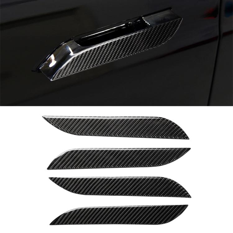 Adesivo decorativo per maniglia esterna per auto in fibra di carbonio da 4 pezzi per Tesla Model S, Outside Handle
