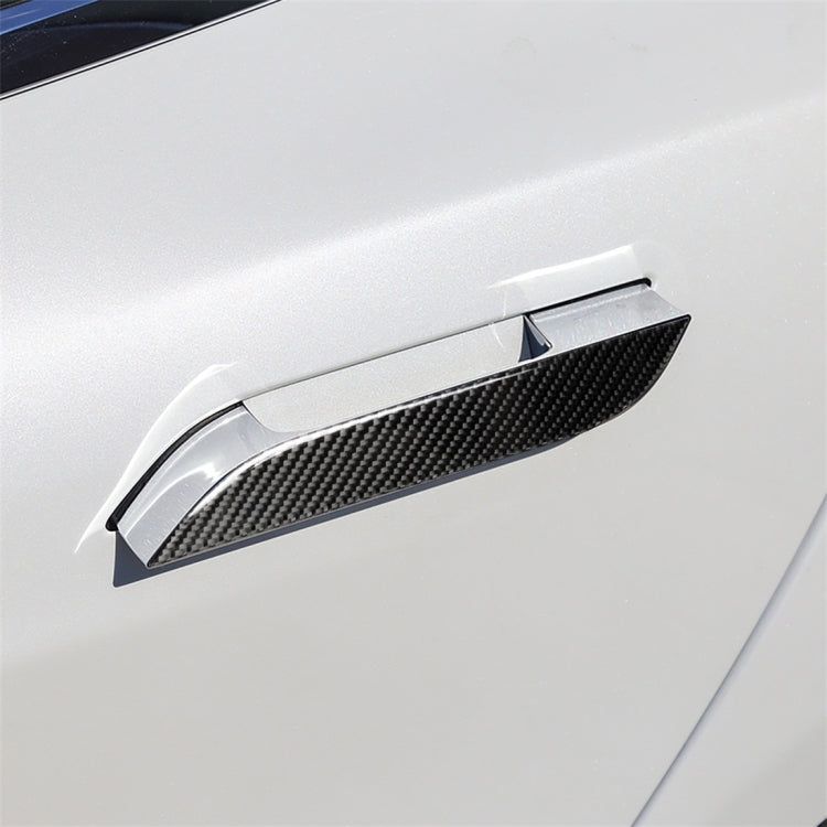Adesivo decorativo per maniglia esterna per auto in fibra di carbonio da 4 pezzi per Tesla Model S, Outside Handle