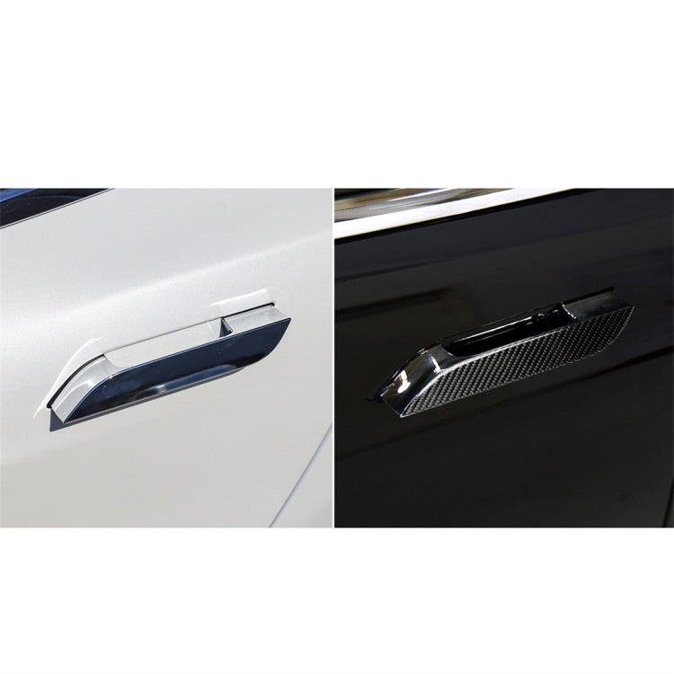 Adesivo decorativo per maniglia esterna per auto in fibra di carbonio da 4 pezzi per Tesla Model S, Outside Handle