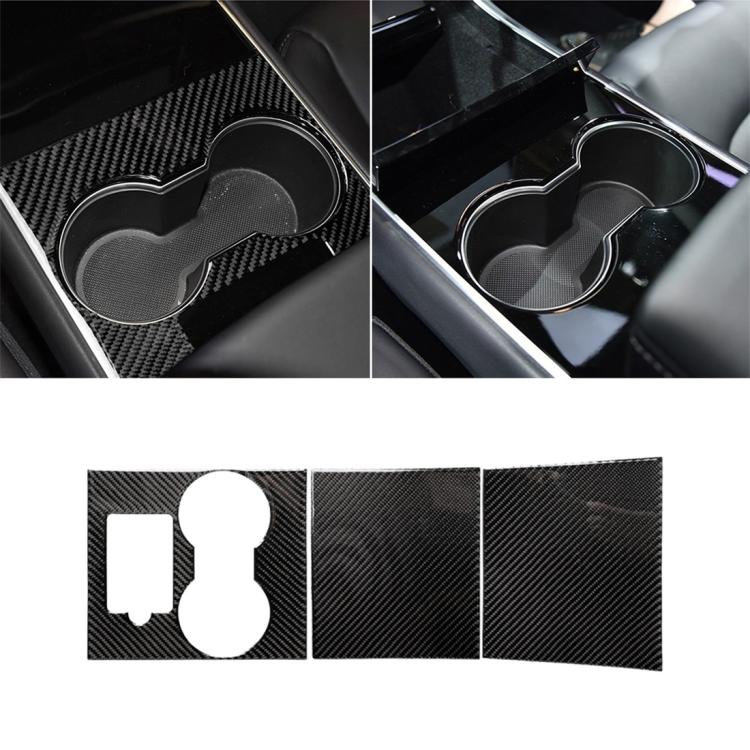 Adesivo decorativo per controllo centrale per auto in fibra di carbonio da 3 pezzi per Tesla Model 3, Central Control
