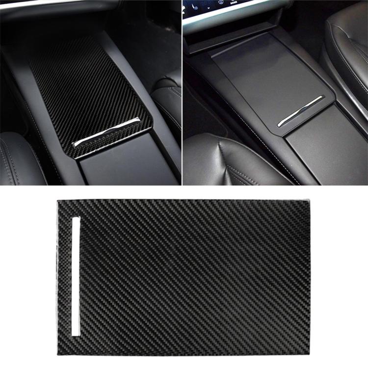 Adesivo decorativo per pannello portaoggetti per auto in fibra di carbonio per Tesla Model X, Storage Box Panel