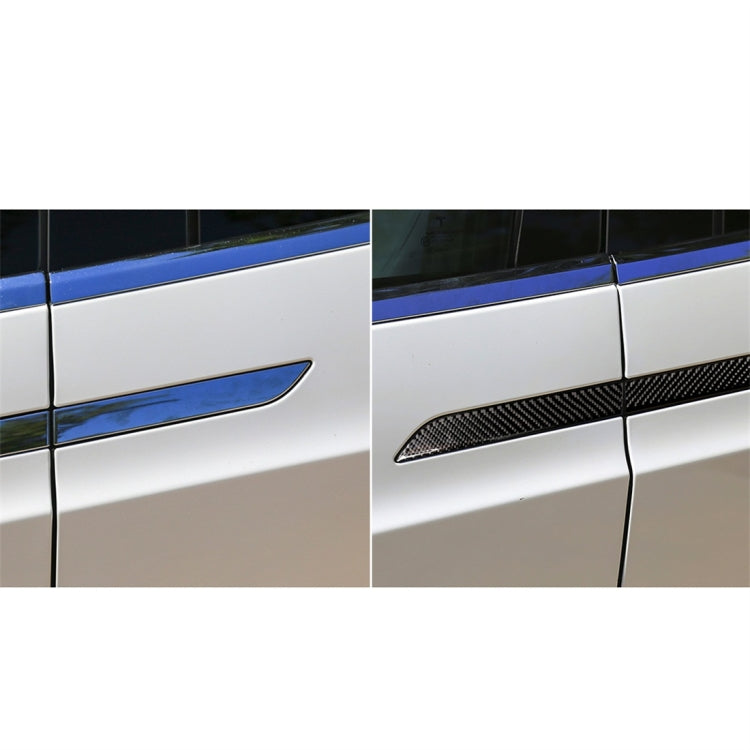 Adesivo decorativo per pannello maniglia esterna per porta esterna in fibra di carbonio da 4 pezzi per Tesla Model X, Outer Door Handle Panel