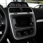 Adesivo decorativo per pannello aria condizionata CD per controllo centralizzato auto in fibra di carbonio per Volkswagen Scirocco 2009-2016, guida sinistra e destra universale, Central Control CD Air Conditioning Panel