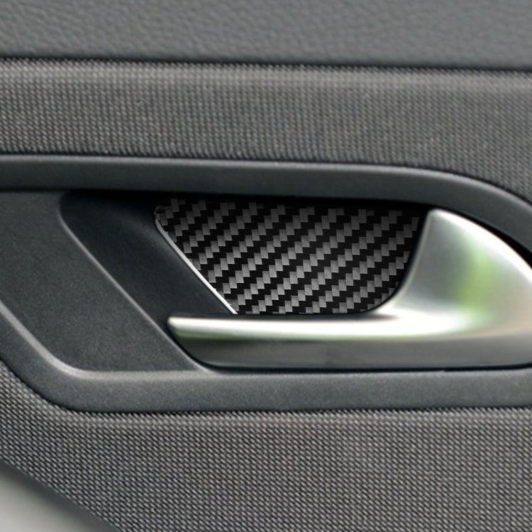 2 pezzi/set adesivo decorativo per porta interna dell'auto in fibra di carbonio per Volkswagen Scirocco 2009-2016, guida sinistra e destra universale, Inner Door Bowl
