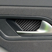 2 pezzi/set adesivo decorativo per porta interna dell'auto in fibra di carbonio per Volkswagen Scirocco 2009-2016, guida sinistra e destra universale, Inner Door Bowl