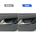 2 pezzi/set adesivo decorativo per porta interna dell'auto in fibra di carbonio per Volkswagen Scirocco 2009-2016, guida sinistra e destra universale, Inner Door Bowl