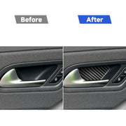 2 pezzi/set adesivo decorativo per porta interna dell'auto in fibra di carbonio per Volkswagen Scirocco 2009-2016, guida sinistra e destra universale, Inner Door Bowl