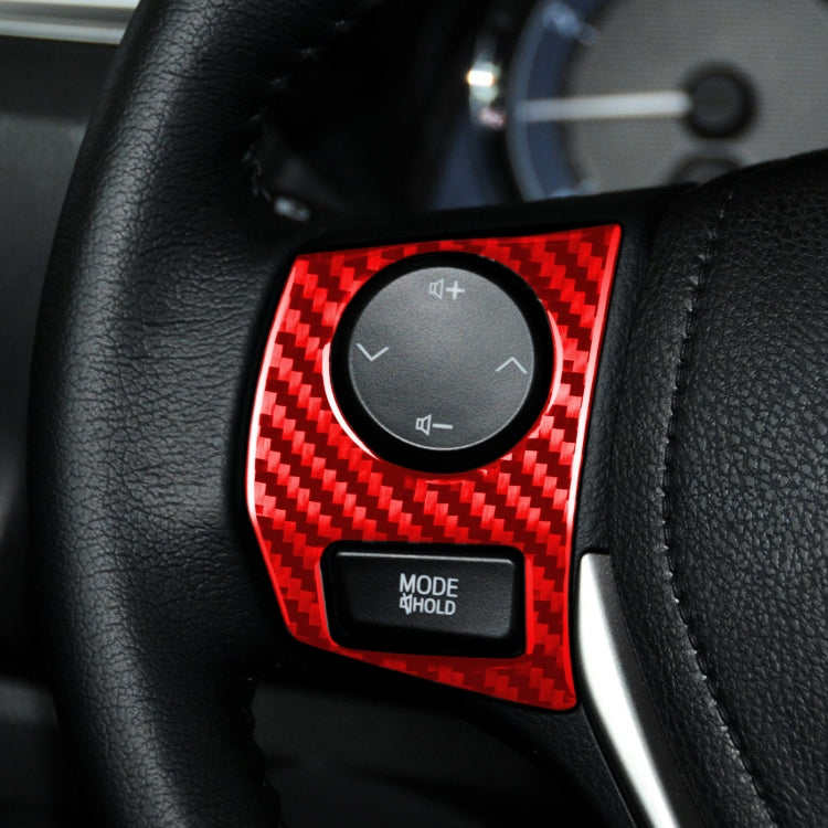 2 pezzi/set adesivo decorativo per cornice dei pulsanti del volante dell'auto in fibra di carbonio per Toyota Corolla 2014-2018, guida sinistra e destra universale, Steering Wheel Button Frame