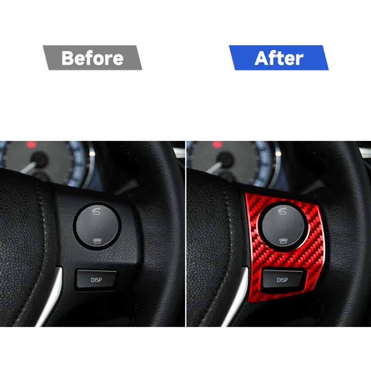 2 pezzi/set adesivo decorativo per cornice dei pulsanti del volante dell'auto in fibra di carbonio per Toyota Corolla 2014-2018, guida sinistra e destra universale, Steering Wheel Button Frame