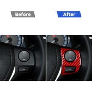 2 pezzi/set adesivo decorativo per cornice dei pulsanti del volante dell'auto in fibra di carbonio per Toyota Corolla 2014-2018, guida sinistra e destra universale, Steering Wheel Button Frame