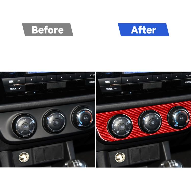Pannello interruttori del condizionatore d'aria per auto in fibra di carbonio Un adesivo decorativo per Toyota Corolla 2014-2018, guida a sinistra, Air Conditioner Switch Panel A,Left Drive
