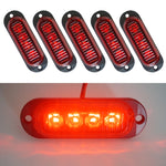 5 pezzi MK-087 Lampada a lampadina per indicatori di posizione laterali a 4 LED per auto/camion, MK-087(Blue Light), MK-087(Green Light), MK-087(Red Light), MK-087(White Light), MK-087(Yellow Light)