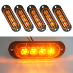 5 pezzi MK-087 Lampada a lampadina per indicatori di posizione laterali a 4 LED per auto/camion, MK-087(Blue Light), MK-087(Green Light), MK-087(Red Light), MK-087(White Light), MK-087(Yellow Light)