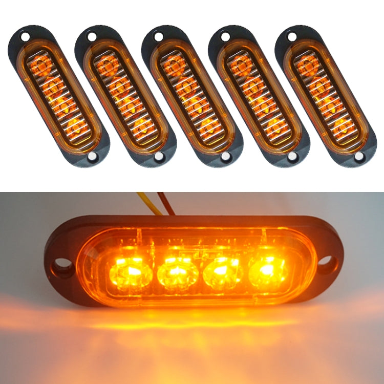 5 pezzi MK-087 Lampada a lampadina per indicatori di posizione laterali a 4 LED per auto/camion, MK-087(Blue Light), MK-087(Green Light), MK-087(Red Light), MK-087(White Light), MK-087(Yellow Light)
