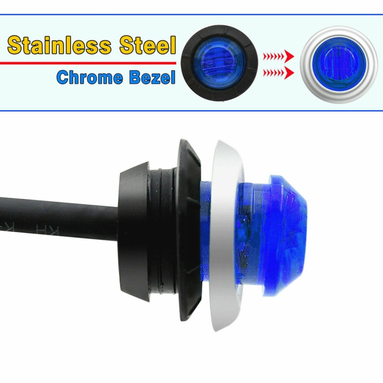 10 pezzi MK-118 3/4 pollici con struttura in metallo per auto/camion 3 LED indicatori di direzione laterali lampada a lampadina, MK-118(Blue Light), MK-118(Green Light), MK-118(Red Light), MK-118(White Light), MK-118 (Yellow Light)