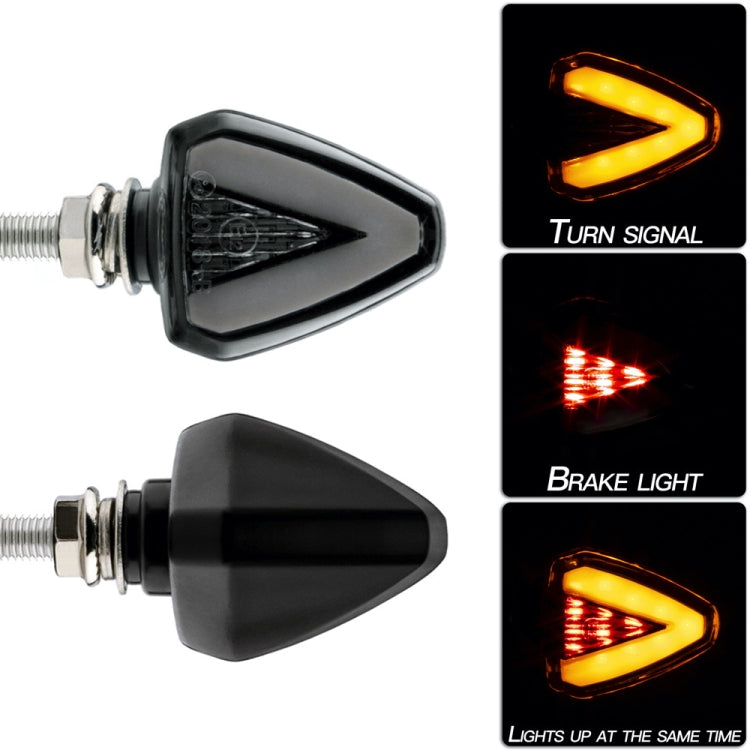 2 PZ KC018A Indicatore di direzione del freno a LED bicolore a forma di V triangolare per moto, KC018A