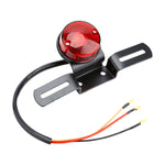 Luce freno rotonda retrò per moto da 2 pezzi con portatarga, Retro Round Brake Light