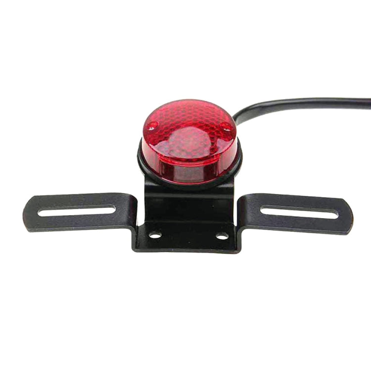 Luce freno rotonda retrò per moto da 2 pezzi con portatarga, Retro Round Brake Light