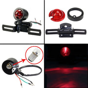 2 pezzi KC-WD-FGZXD Luce freno rotonda retrò per moto con portatarga, Brake Light