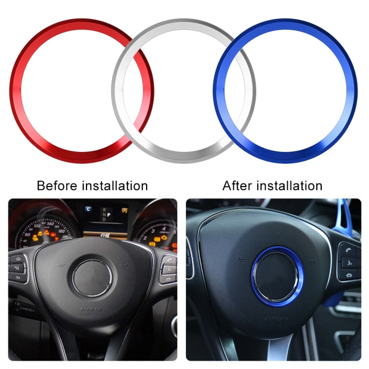 Copertura dell'anello decorativo del volante dell'auto per Mercedes-Benz, diametro interno: 5,6 cm, 5.6cm (Blue), 5.6cm (Red), 5.6cm (Silver)