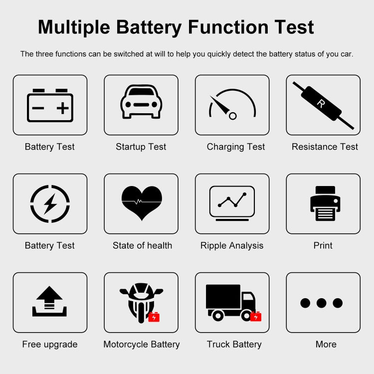 KONNWEI KW720 Tester per batterie al piombo-acido da 3,2 pollici 6V-24V con stampante, KW720